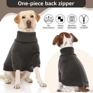 Kuoser Dog Pullover jumper shirt, Turtleneck Cold Coat Large Gray NEW!!